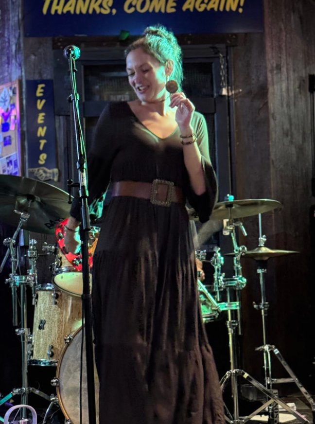 Singer performing at karaoke night